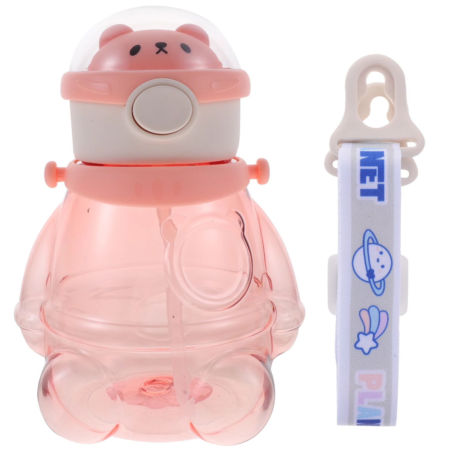 

Plastic Water Straw Space Bear Cup Large Capacity Leak Gym Water Bottles For Men Proof Kids Sports Gym Reusable Bottle