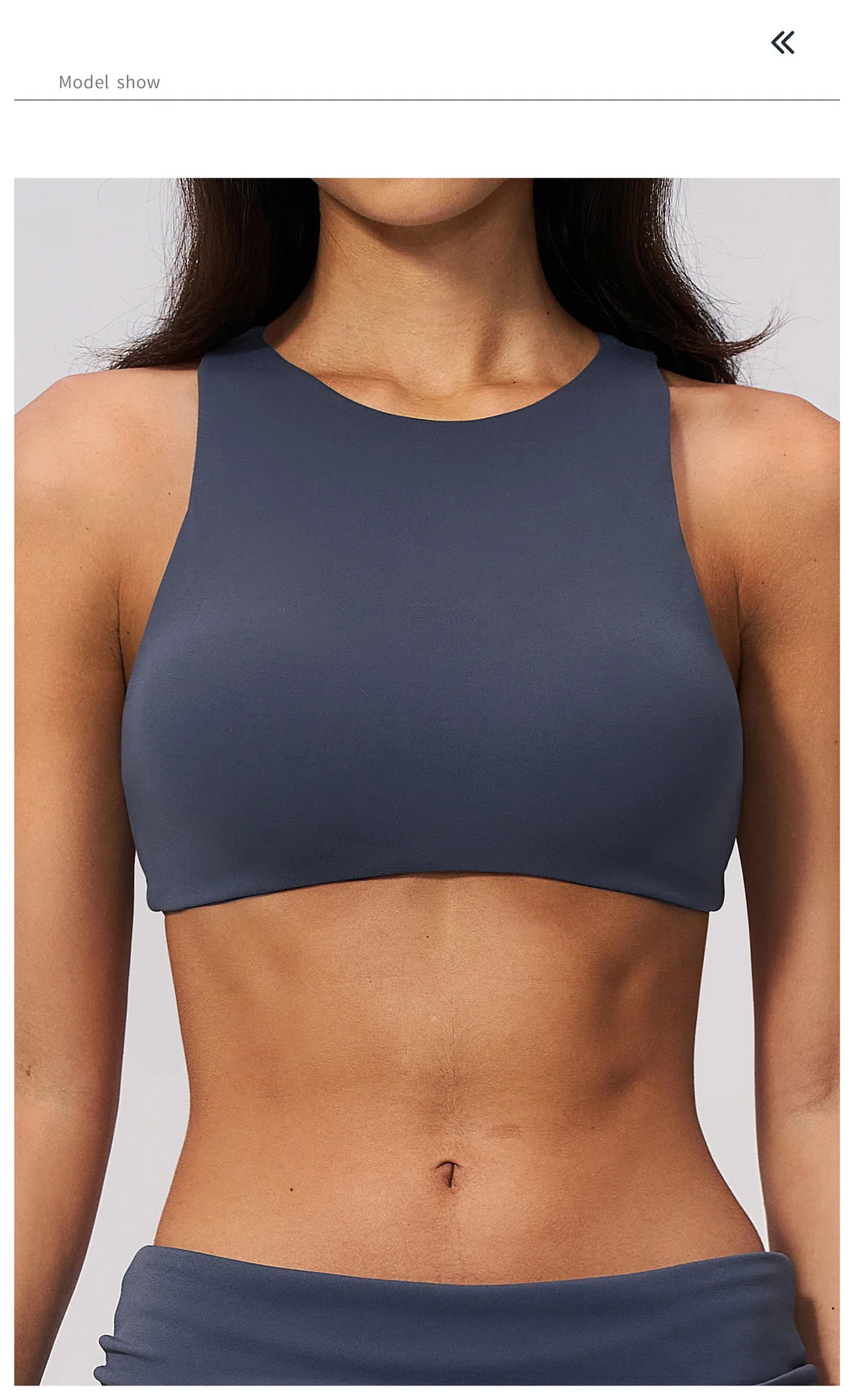 Damen Sport-BH mit Rückenausschnitt, Stoßdämpfend, Push-Up, Schnelltrocknend, Einfarbig, für Fitness, Laufen und Yoga – Detail 7