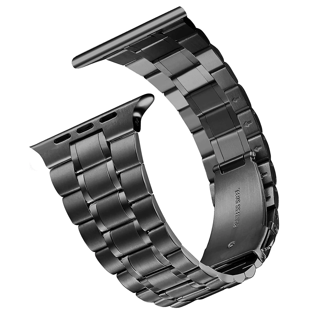 For Apple Watch Band 44mm 40mm Upgraded Version Solid Stainless Steel Strap Business Replacement iWatch Series 5 Wrist Bracelet