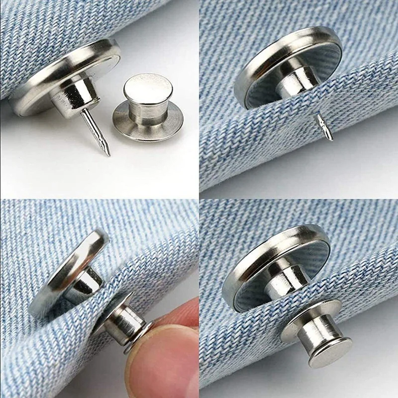 Épingles à lèvent pour Jeans, Ajustement Sans Couture, Poignées de viser Amovibles, lèvent Instantanés, Ajustement Parfait, 16 Ensembles