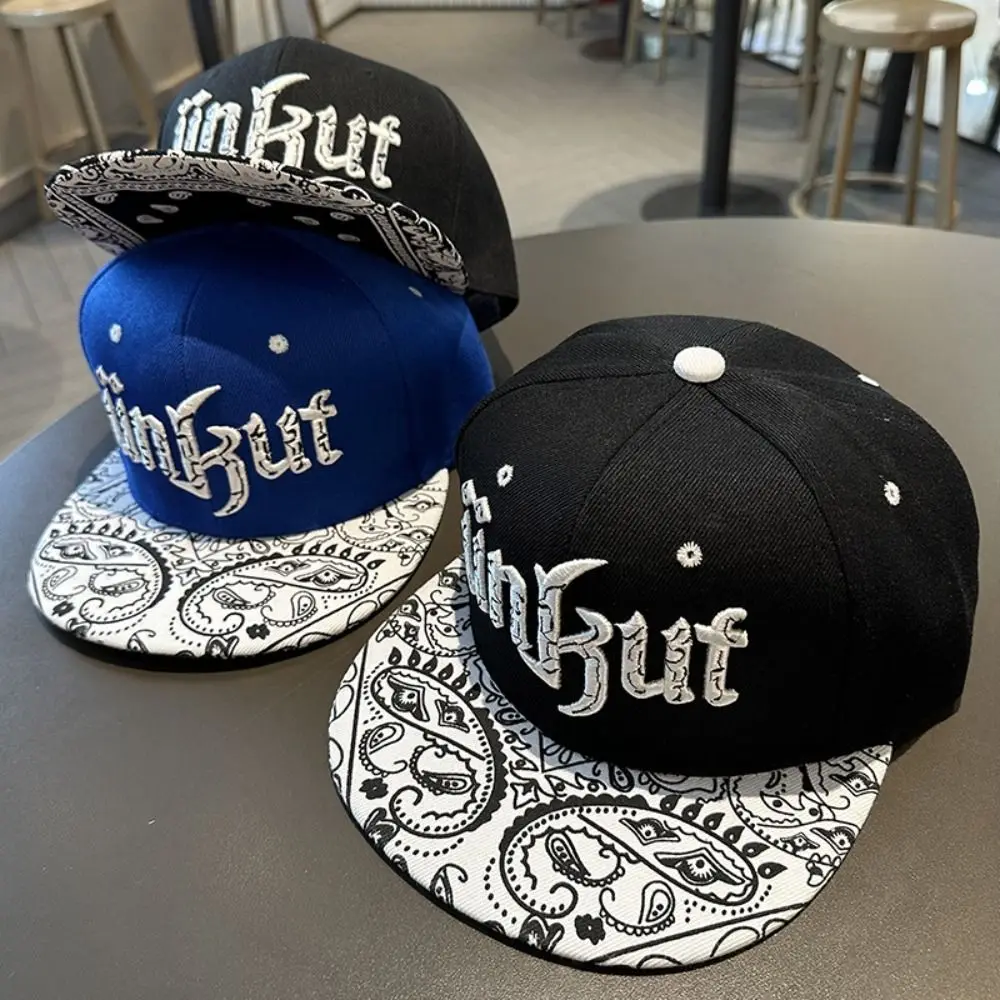 

Fashion Hip Hop Baseball Cap Flat Brim Embroidery Letters Sun Hat Adjustable Casual Snapback Hat Outdoor