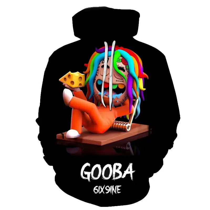 

Fashion Gooba 6ix9ine Men's Hoodies 3d Print Autumn Winter Sweatshirt Men Hip-hop Clothes Rapper Casual Hoodie Oversized Hoody