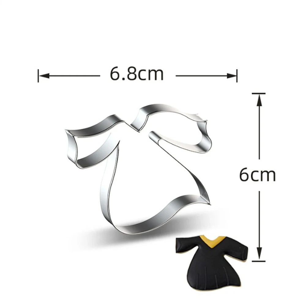

1pcs Academic Dress Stainless Steel Cookie Cutter patisserie Bakery Biscuit Mould Pastry Shop Fondant Cake Decor Tools Bakery