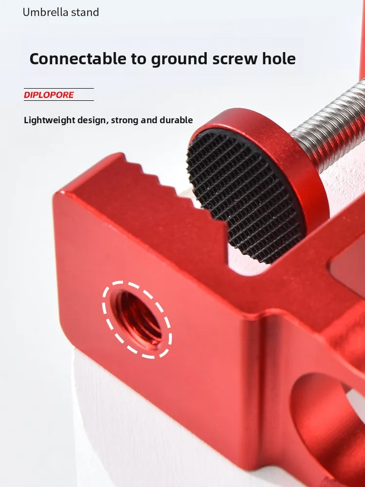 قاعدة مظلة جديدة مضادة للانزلاق من سبائك الألومنيوم والمغنيسيوم لمنصة الصيد، تصميم انزلاقي بفتحتين، مثبت مقاوم للرياح