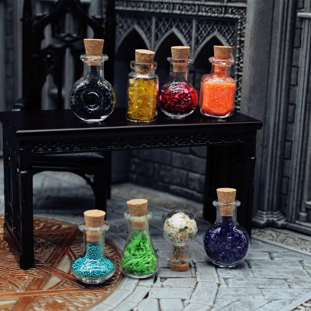 1/12 casa de muñecas en miniatura decoración de Halloween modelo Mini pociones de simulación botella de mineral poción muñeca accesorios Juguetes