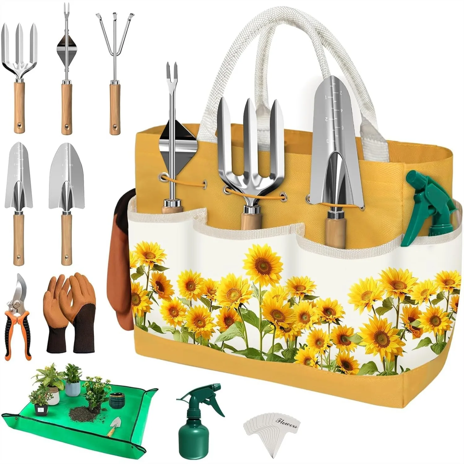 

22-Piece Gardening Tool Set with Tote Bag for Women, Heavy Duty Hand Tools for Digging, Weeding, Pruning