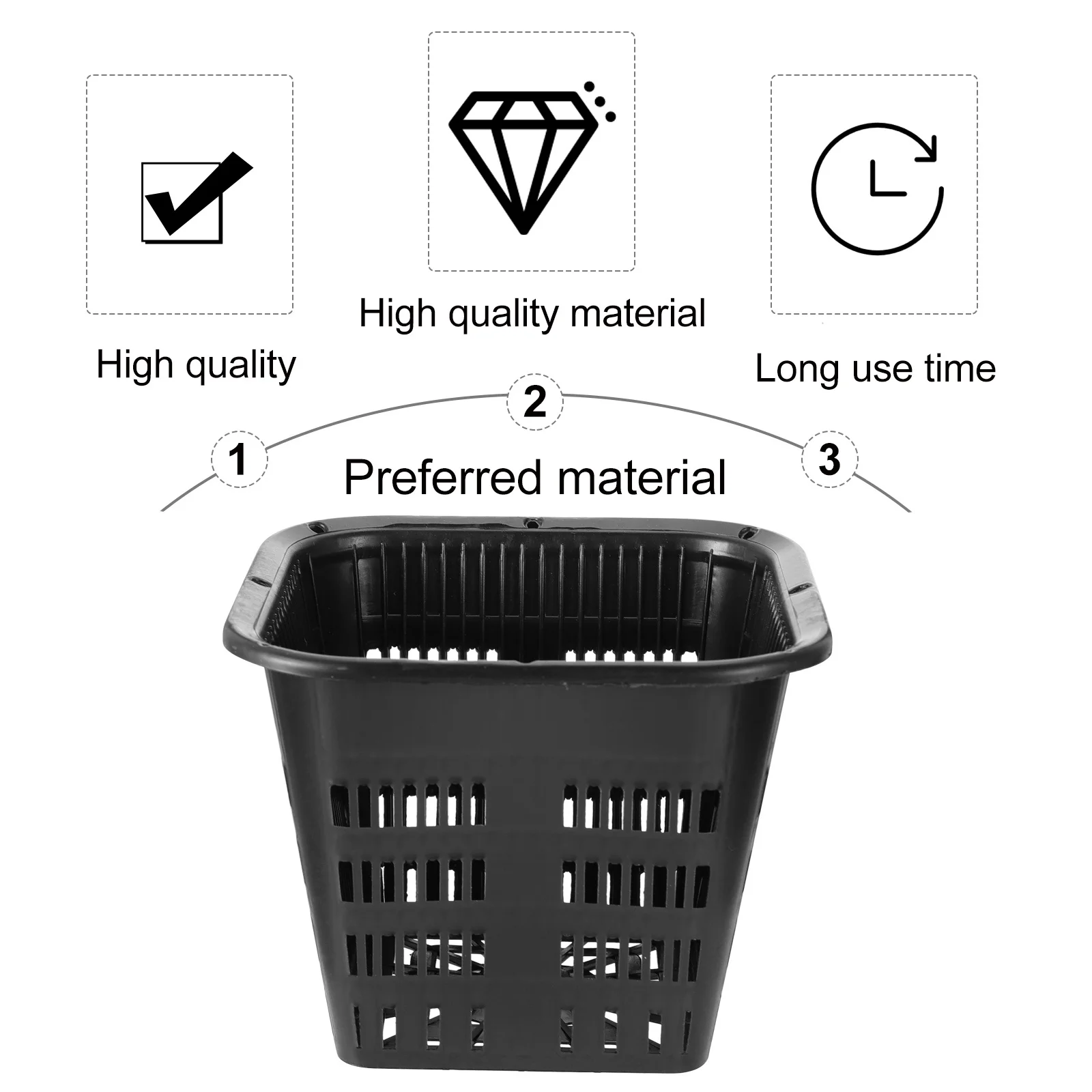 

10Pcs Root Control Plastic Planting Baskets Thickened Garden Mesh Nets Black Breathable Hydroponics Plant Grow Pots