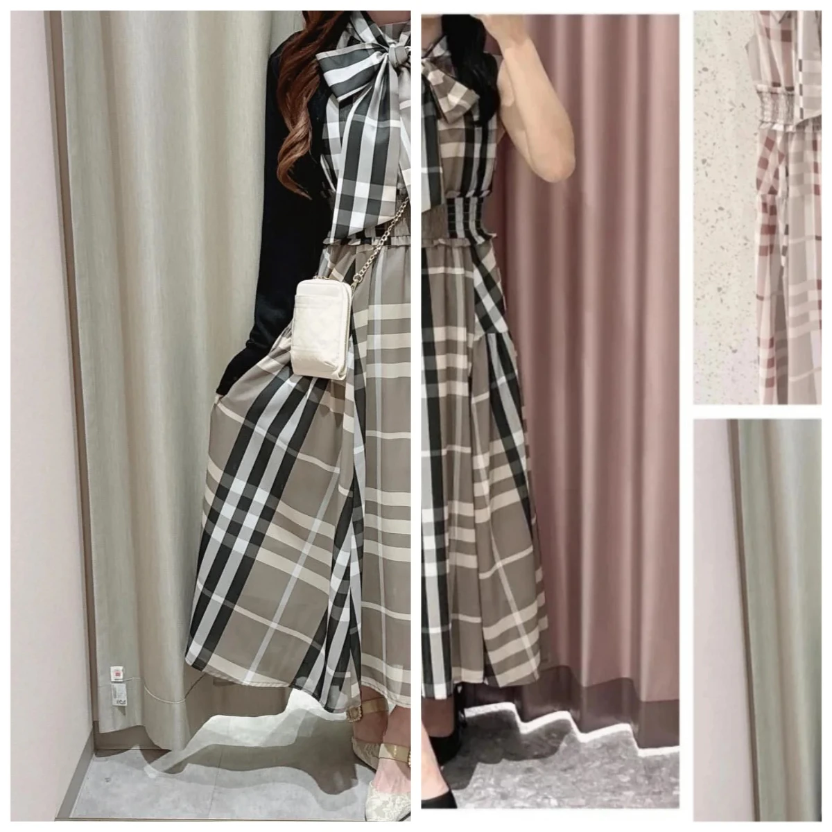 Summer New Sweet Cute Girl Bow Tie-up Maxi Dress Japanese Style Fashion Plaid Sleeveless High-waisted Chiffon Long Dresses