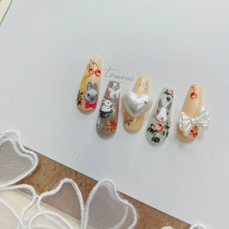 [Meow.Sensei] Special Offer Relief nail stickers Hot Japanese Cute Rabbit Ornament