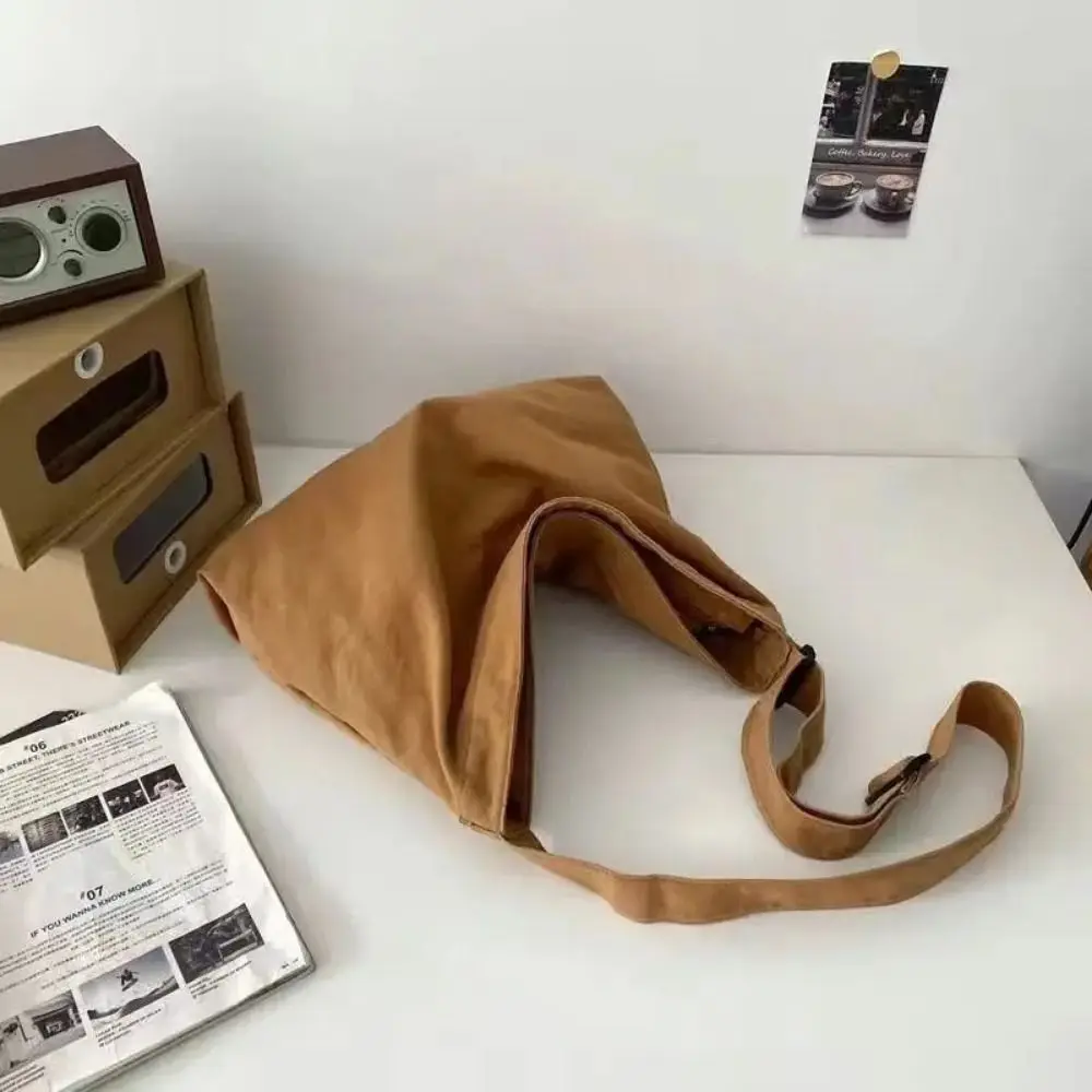 Fashion Retro Canvas Shoulder Bag Large Capacity Multi-purpose Messenger Bag Simple Travel Tote Bag Student School Bag