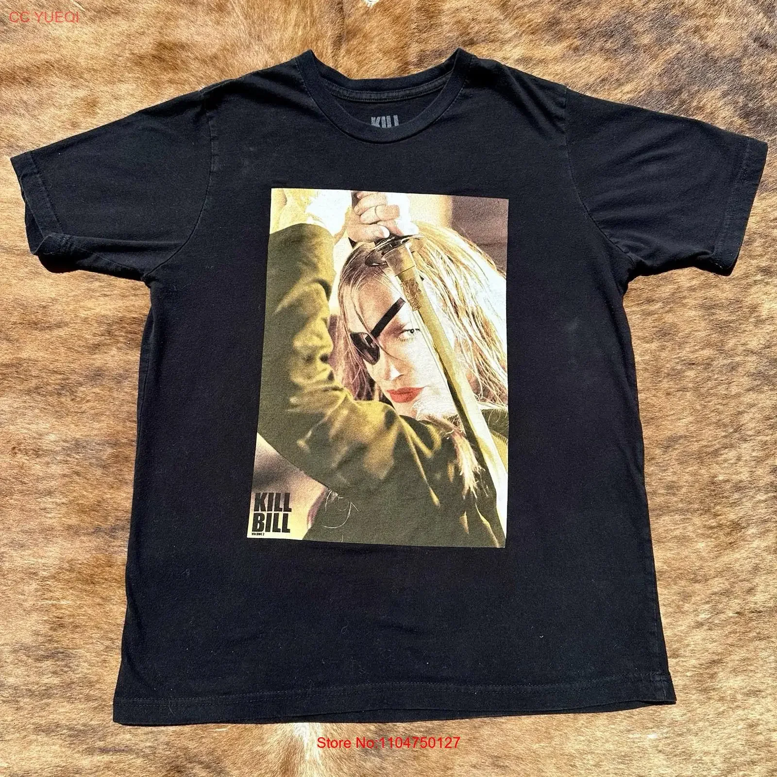 kill-bill-2-noiva-katana-t-camisa-goodie-duas-mangas-tarantino-filme-promo-m-l-vintage-lavado-ligeiramente-roupas-de-grife