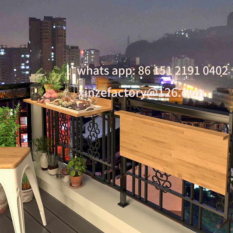 

Customizable stół barowy z litego drewna Oszczędzający miejsce biurko z balustradą balkonową dla małych domów B