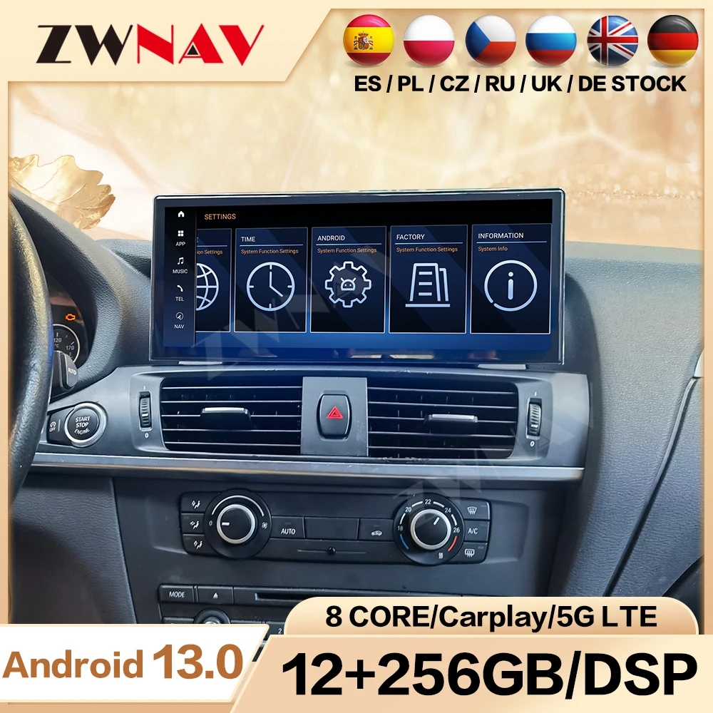 

12.3 Ultra-thin Full Touch Screen Android 13 Support 360 Camera Carplay WIFI For BMW X3 F25 F26 CIC NBT