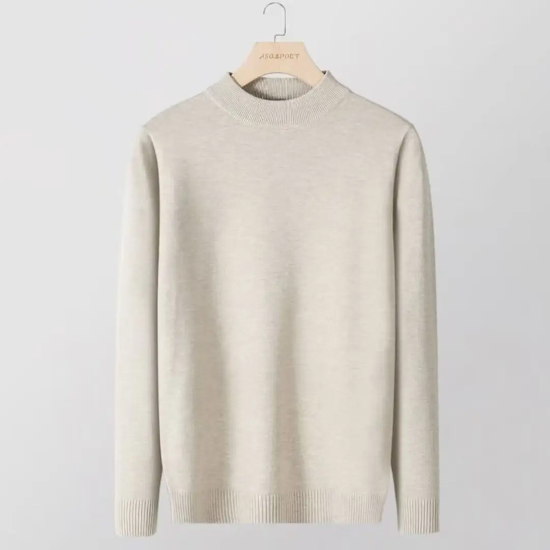 Мужской свободный крой круглый трикотаж Ne Long Sve, термостойкий базовый слой, простой цвет, зимний сезон, повседневная одежда