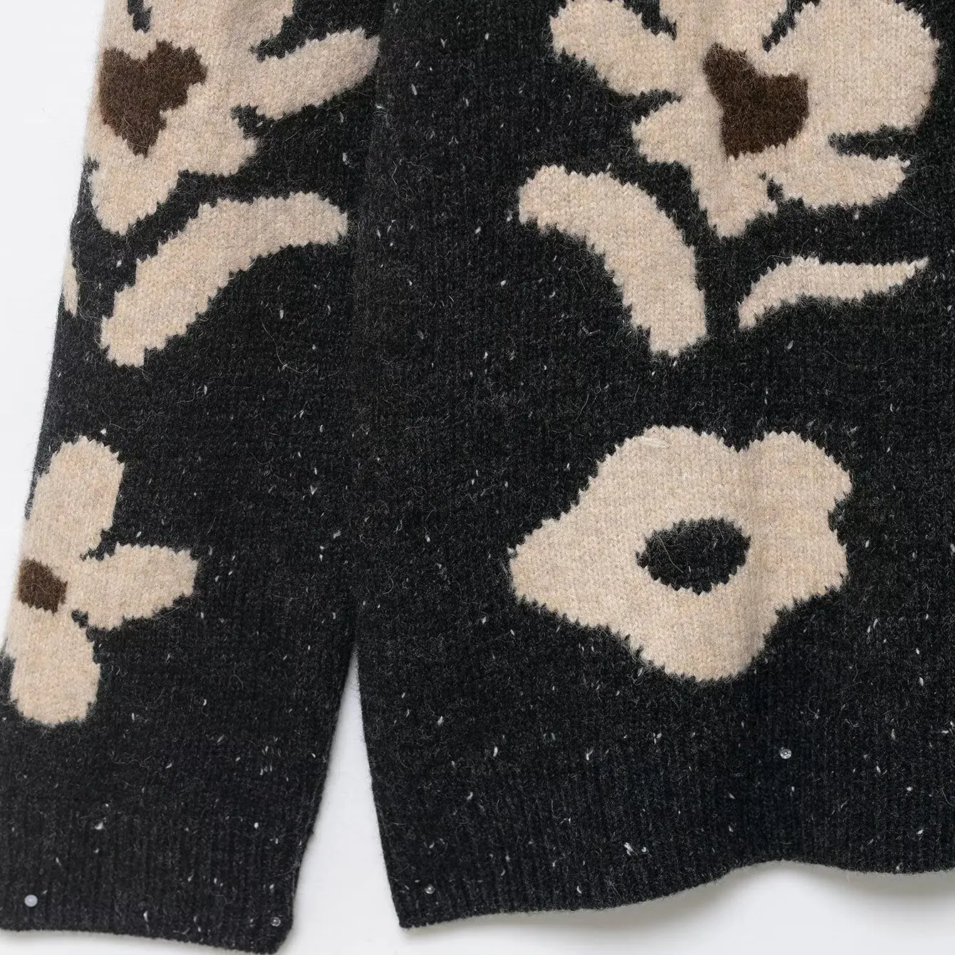 JNLEAOG otoño nueva Faion bordado Floral tejido prendas de vestir exteriores sueltas cárdigan largo Sve fibra de poliéster frente abierto