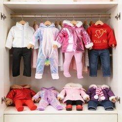 Winter American 18 Inch Girl Doll Clothes Jacket + Leggings Doll Clothes For 43cm Baby New Born Doll Clothes Suit Reborn Doll