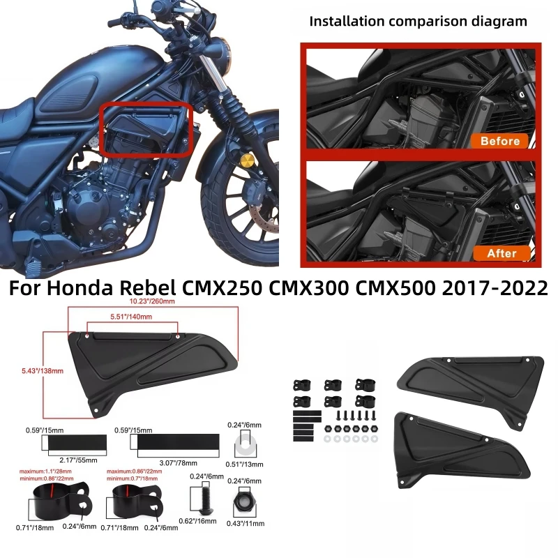 Motorcycle Side Cover Frame Engine Guard Fairing engine guard For Honda Rebel CMX 250 300 500 CMX250 CMX300 CMX500 2017-2022