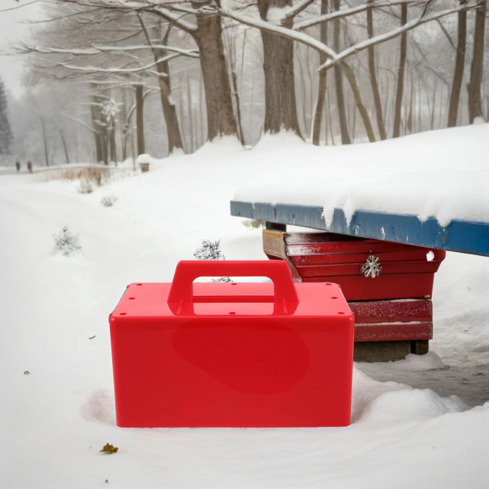 

Snow Brick Large Red Plastic Mold with Handle Strong Snow Building Form Easy Release Outdoor Winter Summer Play