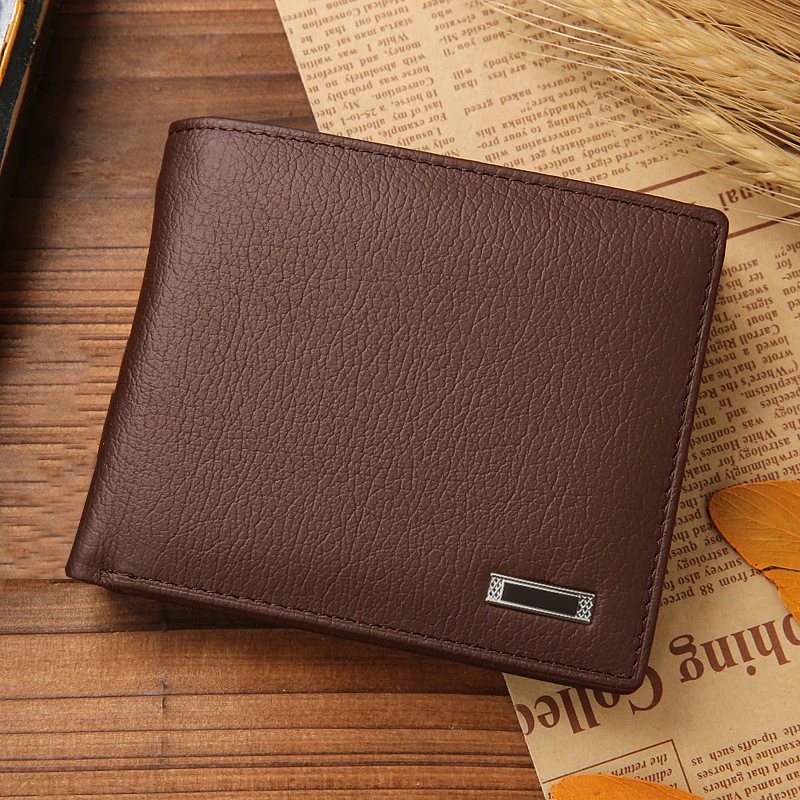 Classic Men Genuine Leather Short Wallet Business Fashion Coin Pocket Card Holder Male Wallets Money Clip