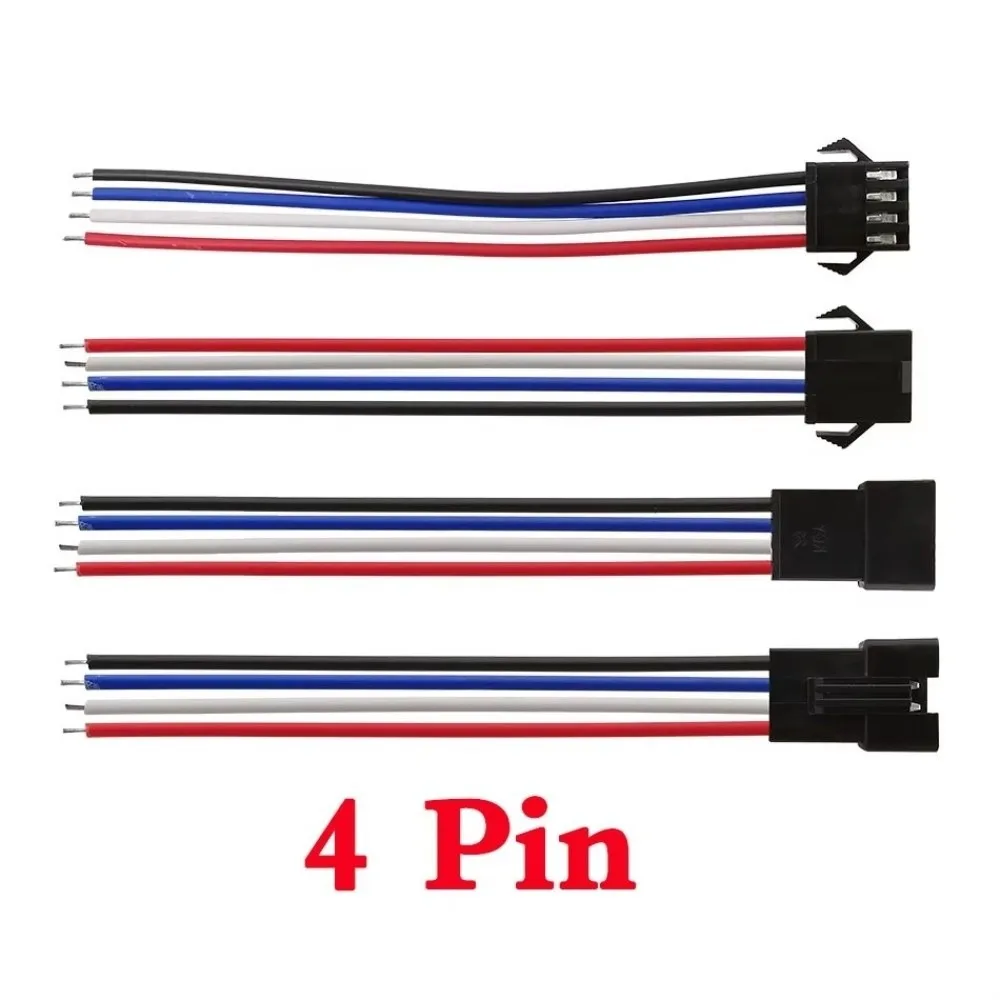 10 Pairs New 2/3/4/5/6 Pin JST Connector Cable SM JST Type Male Female SM Connector Wire RGB RGBW Compatible Plug Socket Cable