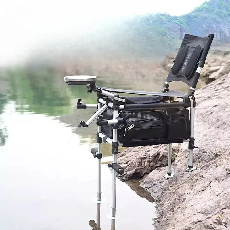 Fishing box full set of portable folding chair integrated chair fishing box two-in-one