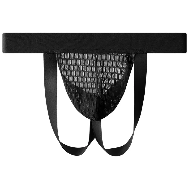 جديد 2025 ، جديد ، سراويل دانتيل للرجال ، سراويل على شكل حرف T ، منظور شبكي ، خصر منخفض ، ملابس داخلية بسيطة بلون واحد ، مكعبات مزدوجة NK26 #6