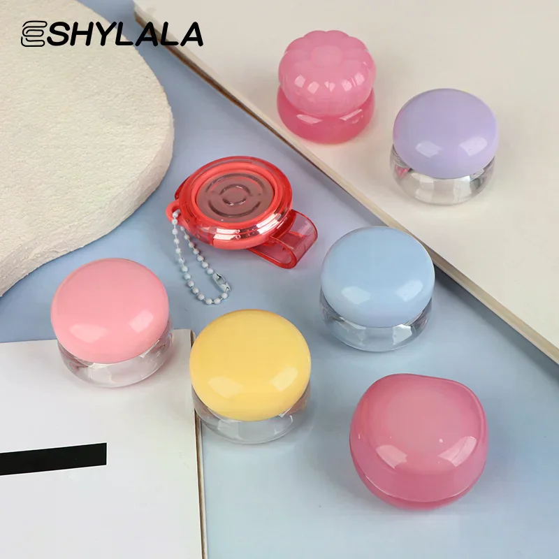 1 pçs 5g frascos de plástico vazio lábio esfrega com capa bálsamo máscara recipiente de cuidados com a pele bonito blush frascos cosméticos recipiente