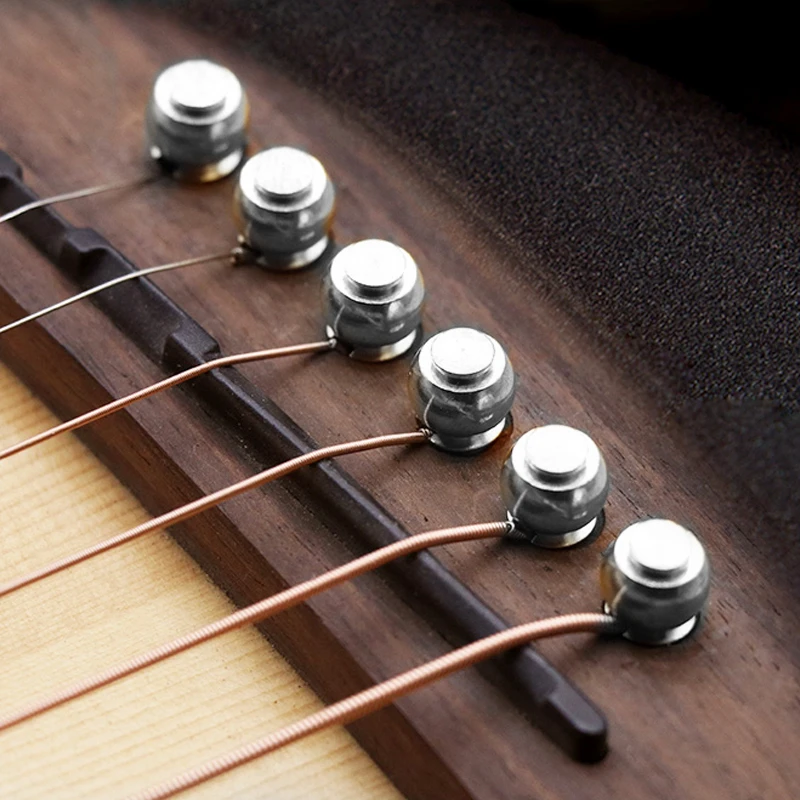 6pcs/set Pure Copper Guitar Bridge Pins Saddle Nut Strings Nail Pegs for Folk Acoustic Guitar Keep Full Timbre More  Stable
