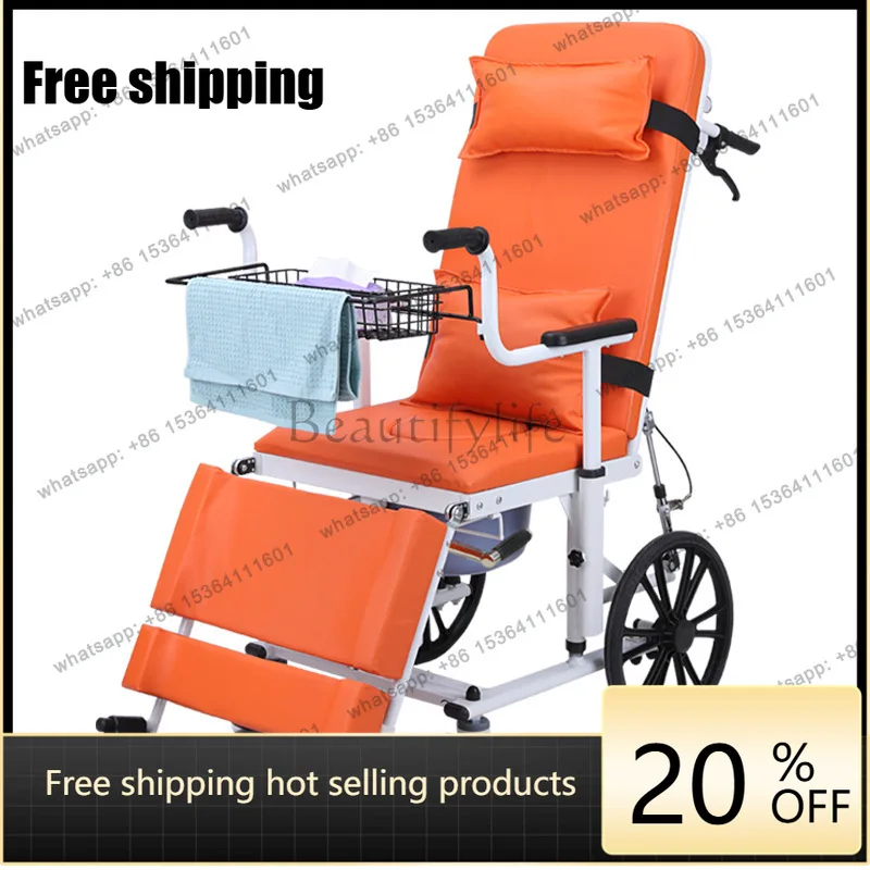 YJ Elderly Hydraulic Transfer Lift Full Semi Lie Down Design Large Wheel Patient Mover With Armrest Transfer Slide Sheet