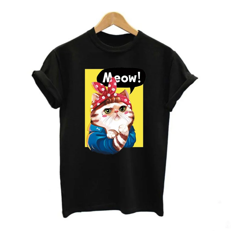 2Pcs/Lot Cute Cat Fusible Thermoadhesive T Shirt Stickers Ironing Applications Iron On Heat Thermal Transfer Patches For Clothes