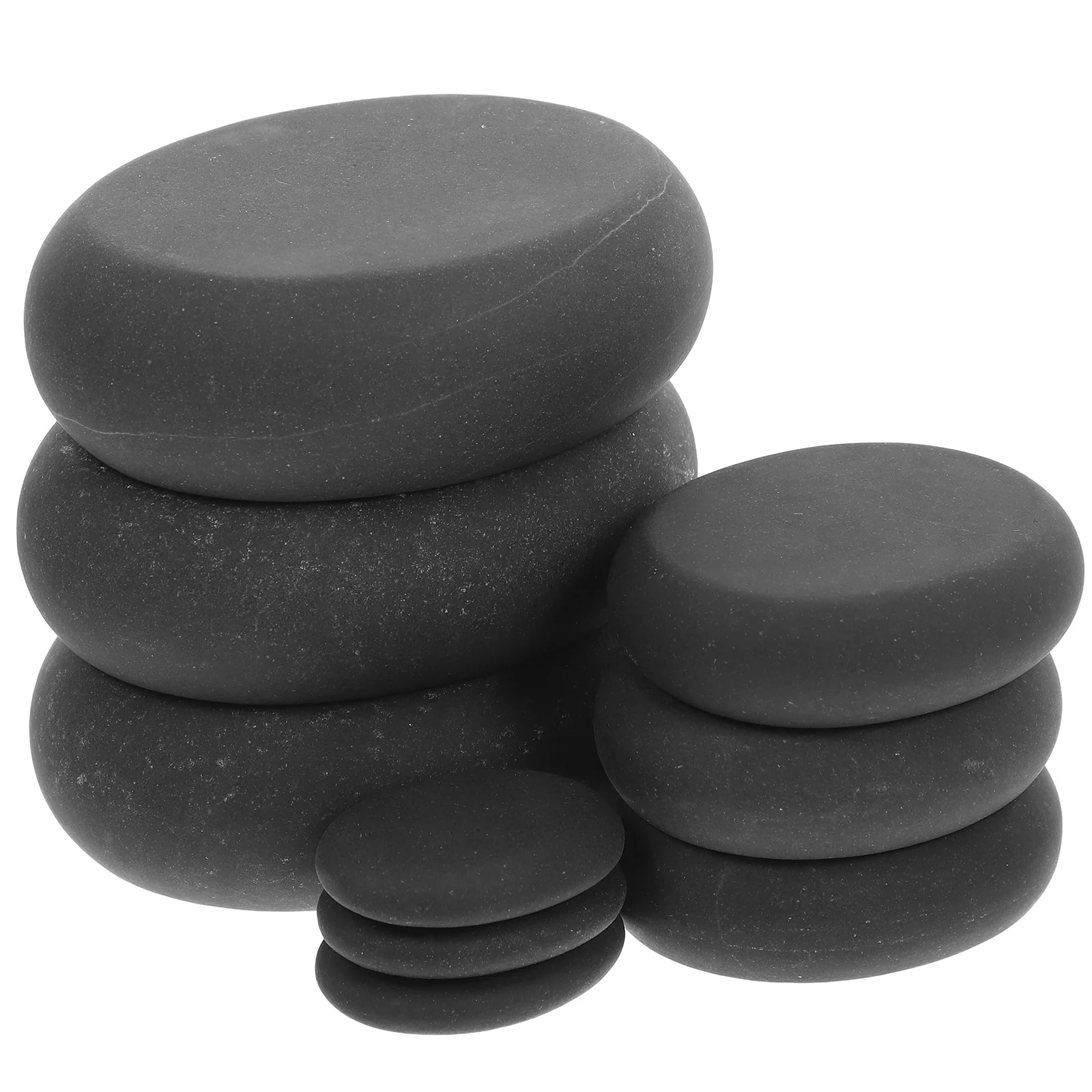 

9 Pcs Massage Hot Stone Basalt Heated Therapy Stones Natural Lava Round Essential Oil Oval Rocks Compress Warmer