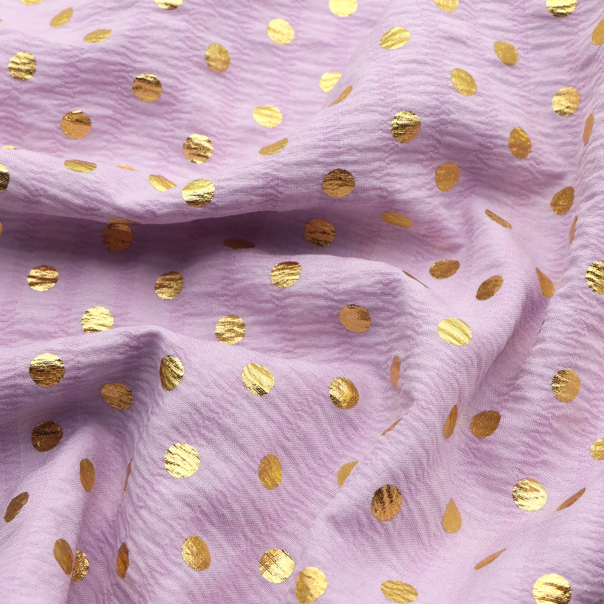 Pre-cut 1Pc -19.68x59 inches (50x150cm)for Quilting Patchwork, Golden Foil Dot Fabric Precut - Perfect