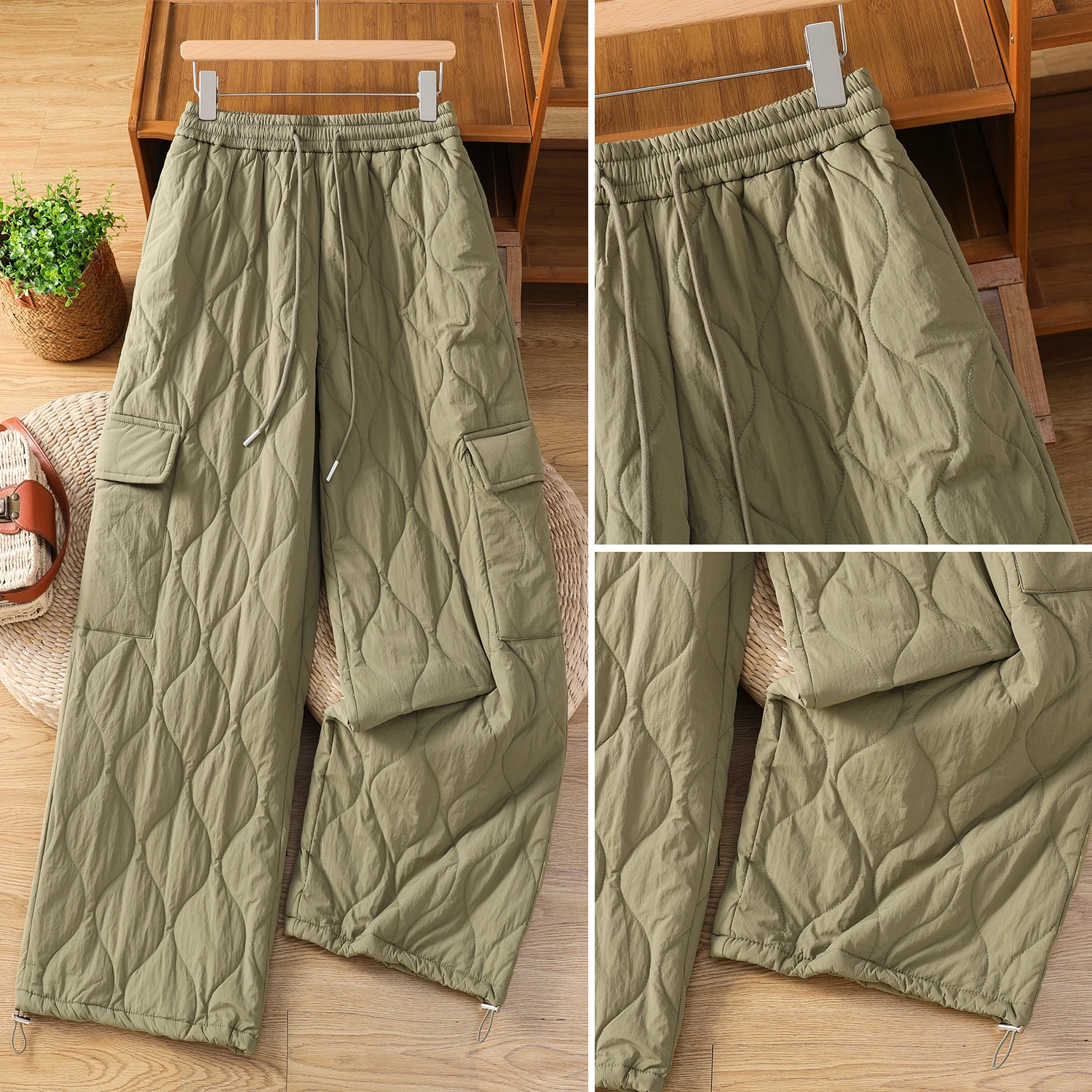 Lightweight Casual Cotton Pants for Women Winter Outdoor Cold Resistant Warm Trousers Thin Workwear Windbreaker Casual Pants