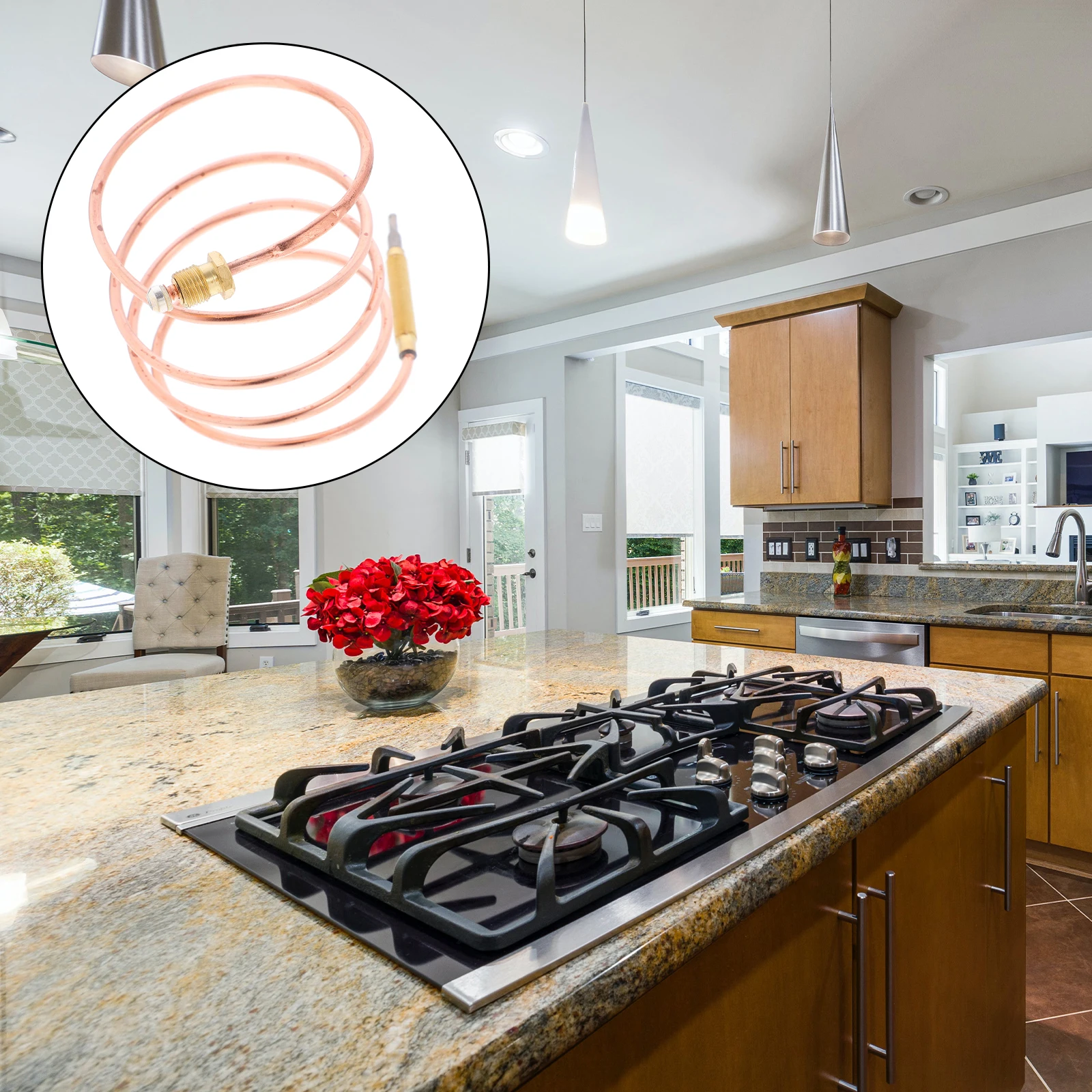 Gas Fireplace Thermocouple Replacement Furnace Bbq Grill Cooking Thermometer Burner Probe Coil Temperature Sensor