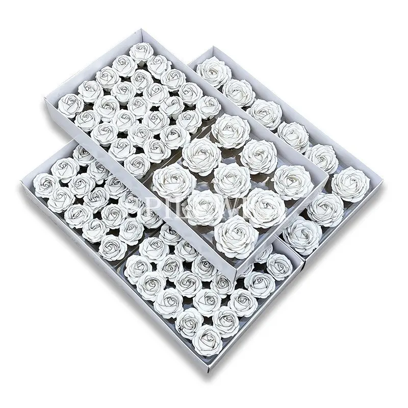 50 Stück 4x6cm Künstliche Chanson-Rosenblütenköpfe mit schwarzem Eyeliner-Rand für DIY-Bouquets, Geschenkboxen, Festivals, Heim- und Hochzeitsdekorationen – Detail 4