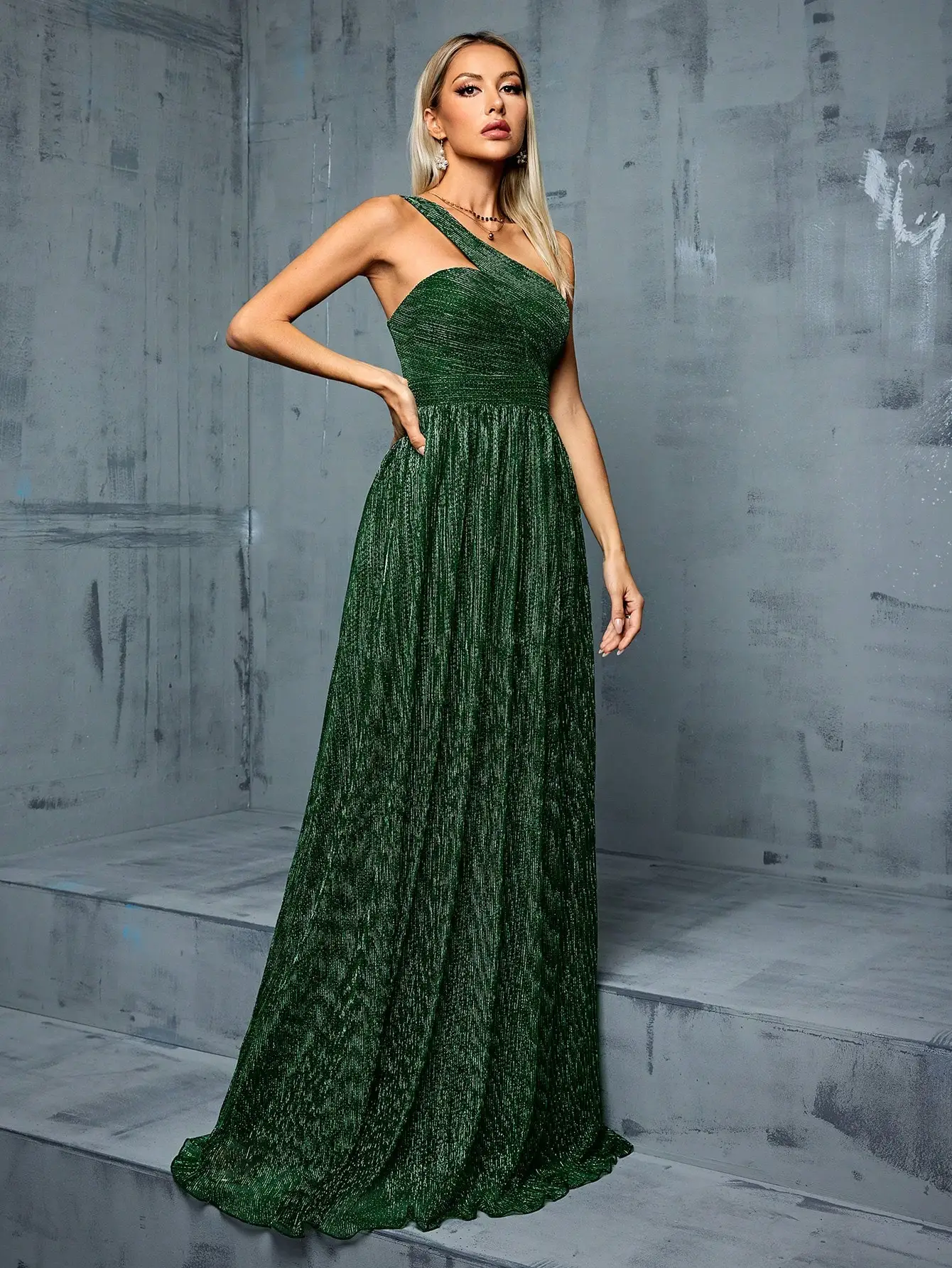 Mgiacy One shoulder irregular wire long skirt Evening gown ball dress Party dress