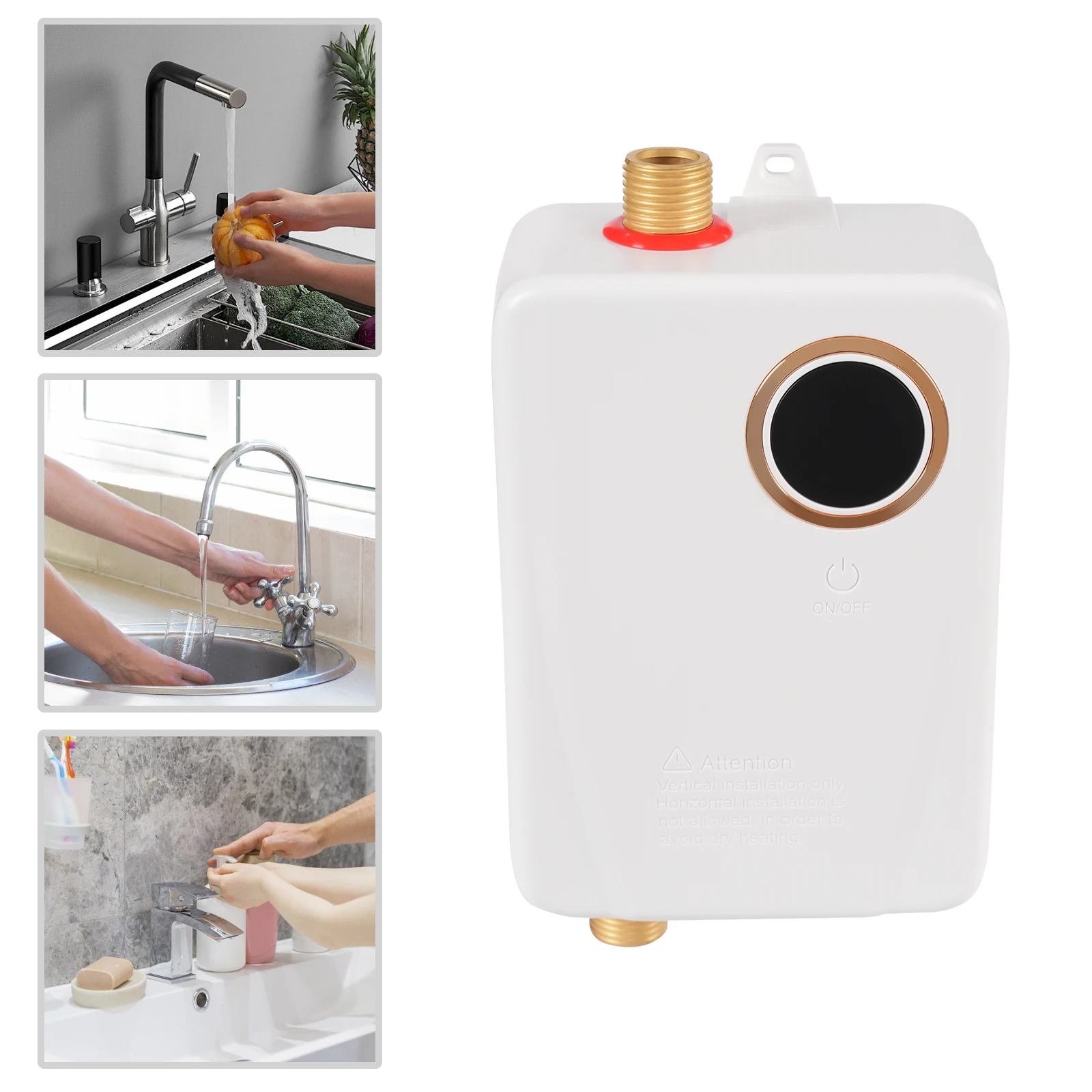 Błyskawiczny podgrzewacz wody 3500W pod zlew, bez zbiornikowy bojler, wyświetlacz LED i ochrona IPX4, wtyczka EU 220V do kuchni i łazienki