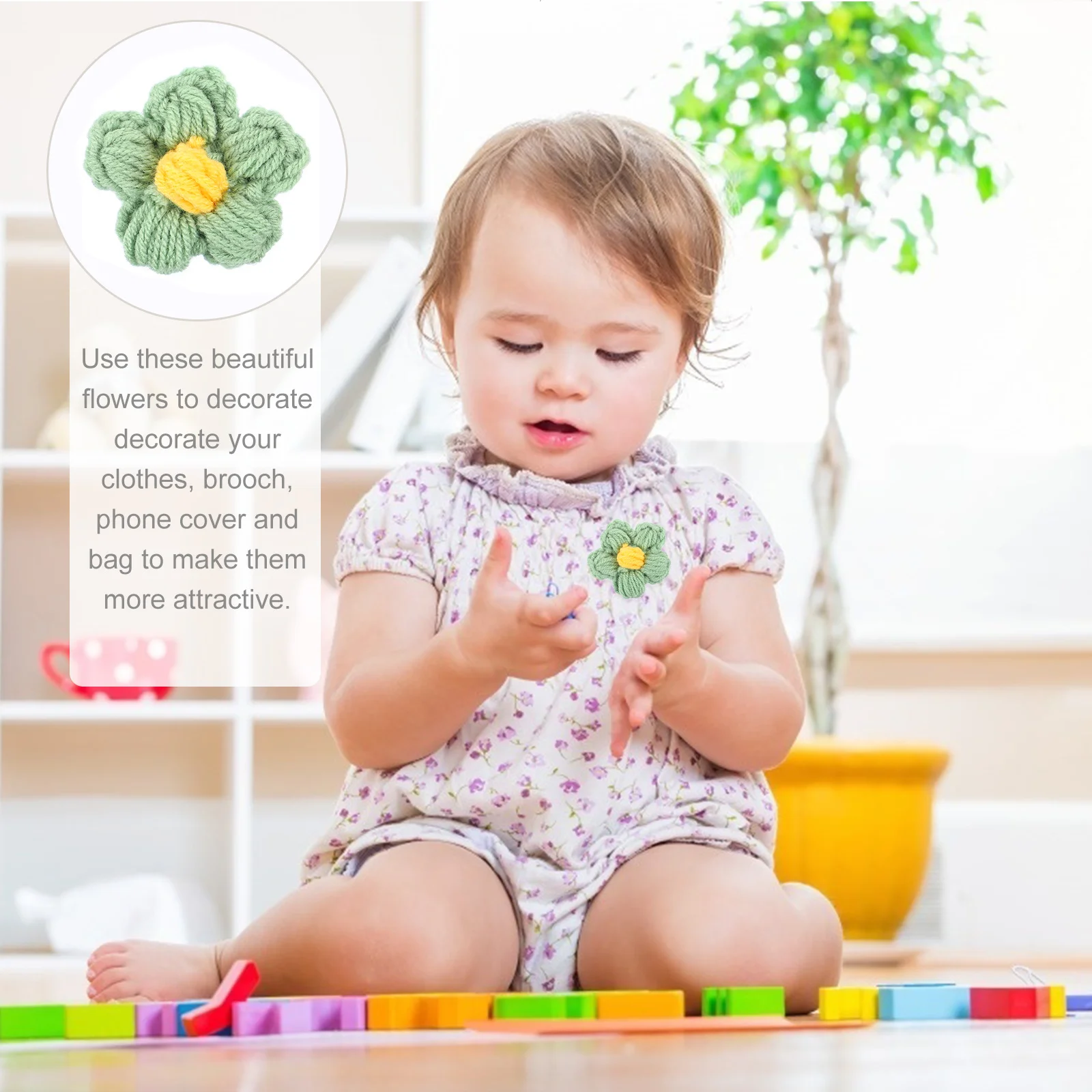 

12pcs Crocheted Floral Ornament Manual Flower Applique Clothes Sewing Accessories Diy Decoration Garment Decorative Appliques