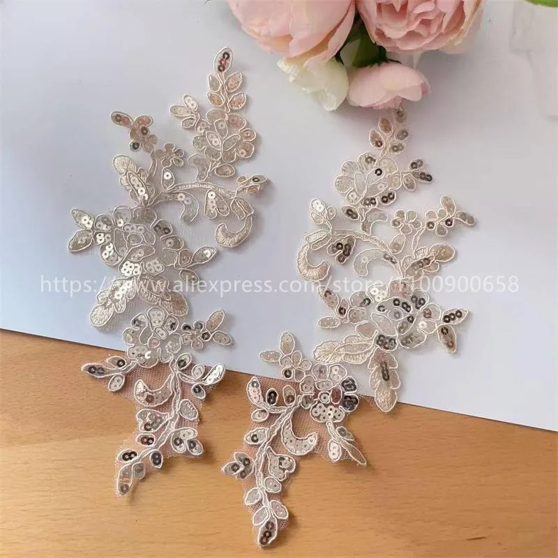 20 Stück. Funkelnde Pailletten Bestickte Spitzenapplikationen, Nähzubehör, DIY Handgemachte Blumen, Dekorative Aufnäher – Detail 12