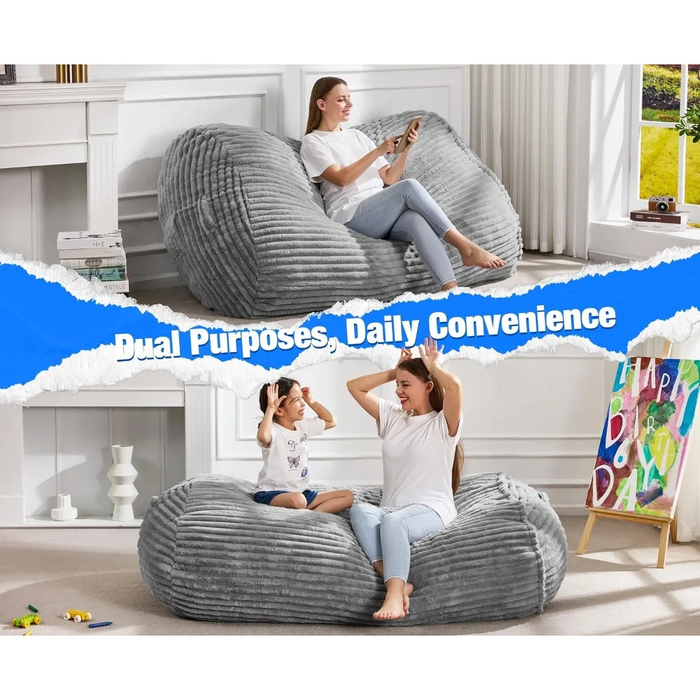 كرسي بين باج كبير للبالغين مع غطاء قابل للإزالة، مقبض محمول، كرسي صالة مريح لغرفة المعيشة #6