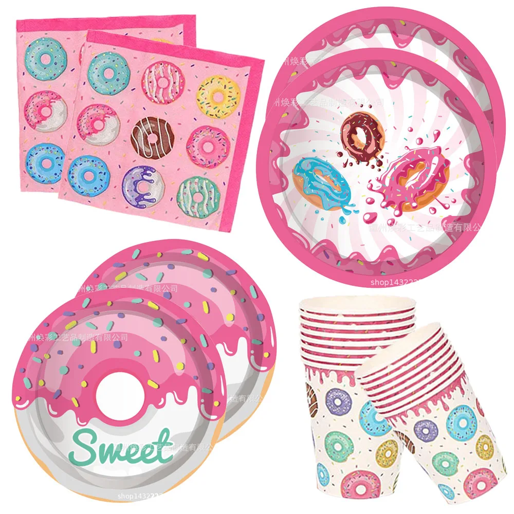 

Donuts Dinner Plates Party Supplies Tableware Napkins Donut Tablecloth Donut Grow Up Birthday Party Baby Shower Decorations