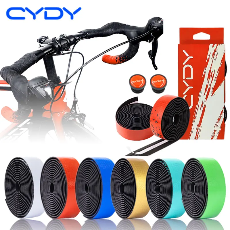 CYDY Bicycle Handlebar Strap Colorful Gradient Handlebar Tapes EVA/PU Soft Anti-Vibration Wrap Tape Durable Bar Bartape 1Pair