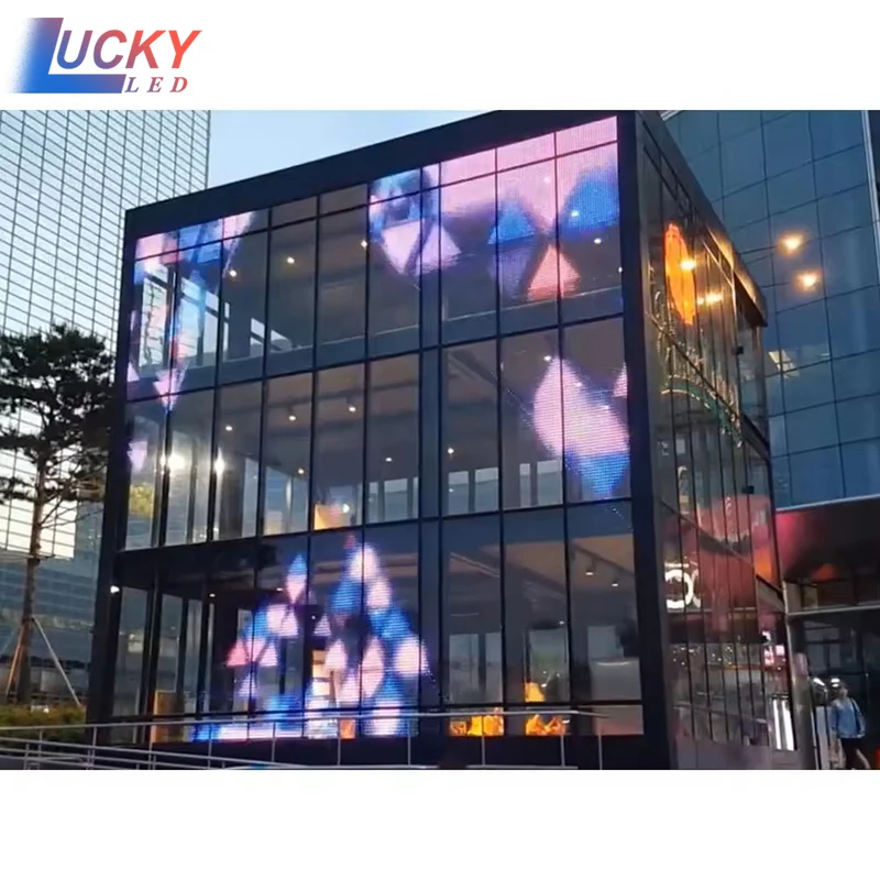 

P3.91 High Transparency Adhesive Indoor flexible film Led Screen Full Color Glass Window Transparent Led Film Display Screen