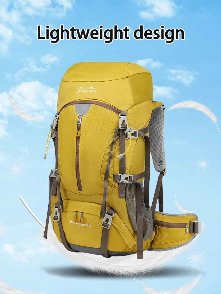 Outdoor Travel Mountaineering Backpack 50L Large Capacity Camping Backpacking Sport Hiking Climbing Shoulder Rucksack Men Women