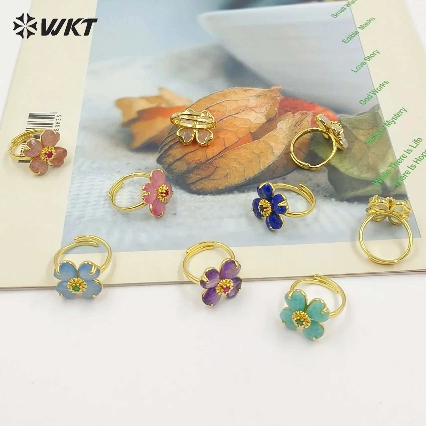 ​WT-R602 Creative Gemstone Cubic Zircon Ring With 18K Real Gold Plated For Women Special Jewelry ACC