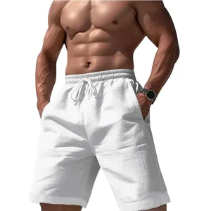 Neue Leinen Baumwolle feste Shorts Jogging Jogginghose Elastic Taille Shorts für Männer großer leichter Sommer Basketball Sommer 6 Hauptverkäufe von Linho - №3