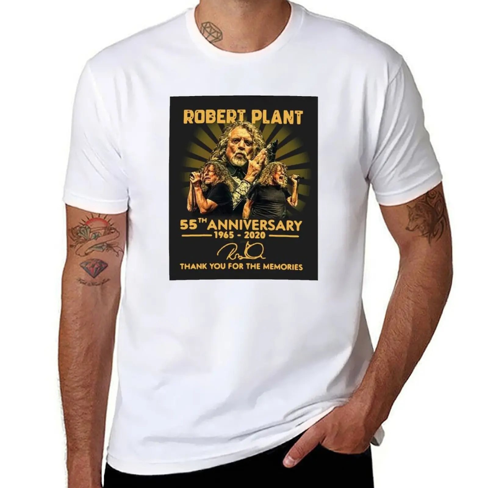 

ROBERT PLANT 55TH ANNIVERSARY T-Shirt anime t shirts for man cotton t shirt pack T-Shirt