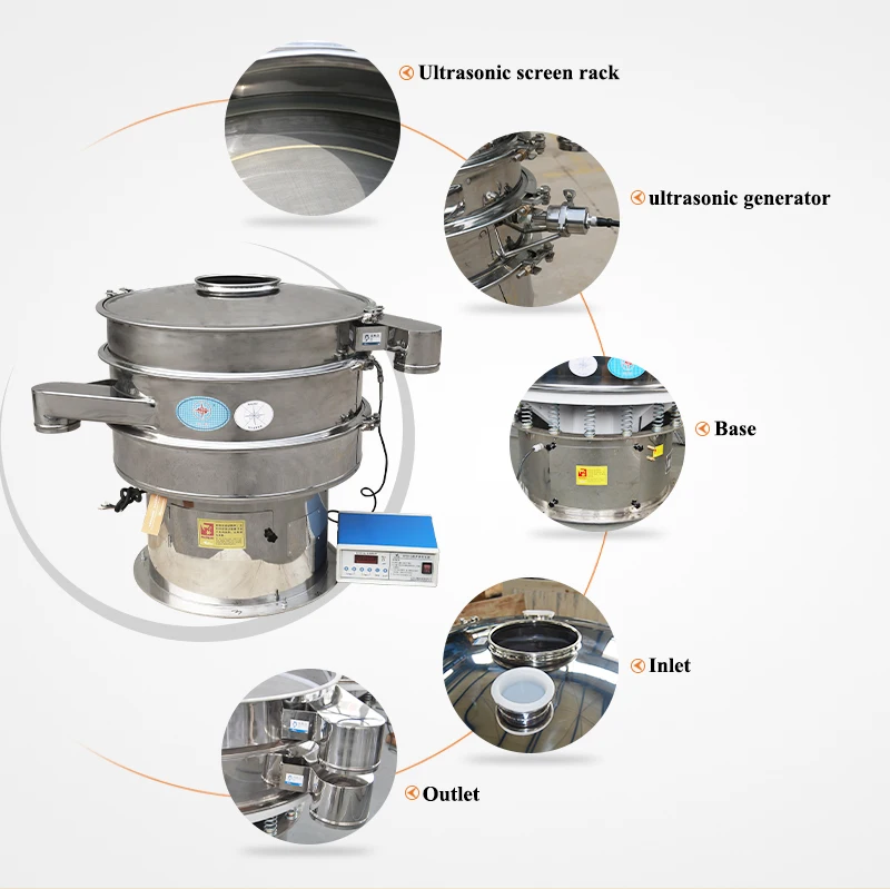 Alloy Powder Vibro Shifter Machine Rotatory Vibrating Screen Sieve Separator with Ultrasonic Cleaning System