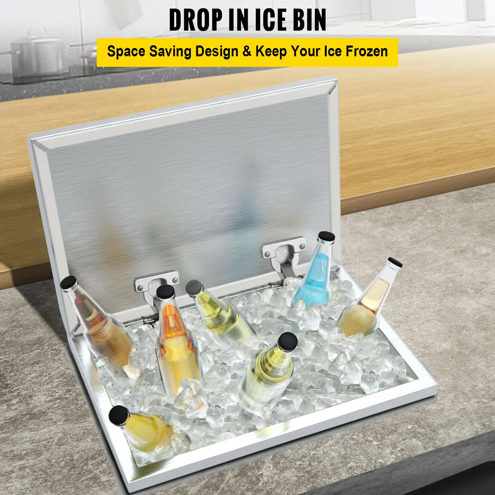 Multi-Size Drop In Ice Chest Bin Wine Chiller Cooler Kitchen with Cover Solid Good Sealing Effect for Commercial Household