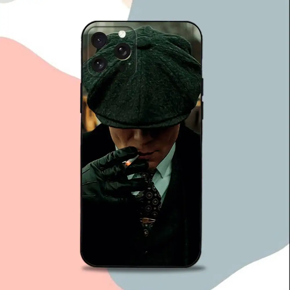 PeakyS Movie B-Blinders-s Phone Case For iPhone 15,13,16,12,11,17,14,Plus,Pro,Max,XS,XR,X,SE,Mini,Soft Silicone Black Cover